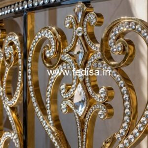 Modern Royal Stair Railings Brass Crystal CR-4962