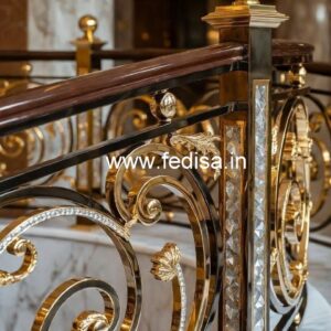 Brass Crystal Railing Design for Luxury Staircase CR-4965