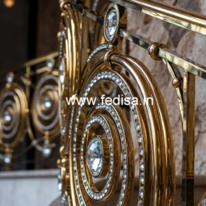 Elegant Brass Crystal Railing with LED Lighting CR-4966