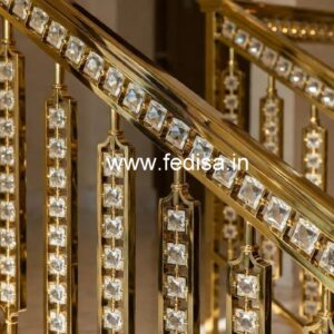 Modern Brass Crystal Staircase Railing Ideas CR-4967