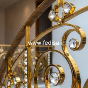 Elegant Crystal Brass Railing Designs CR-4978