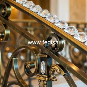 Modern Interior Design with Brass Crystal Railing CR-4986