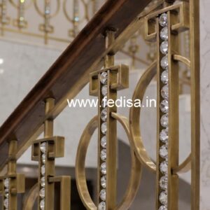 Premium Crystal Brass Stair Railings CR-4987