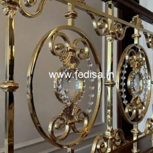 Elegant Brass Crystal Railings for Villas CR-4995