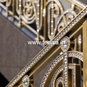 Luxury Staircase Brass Crystal Railings CR-4998