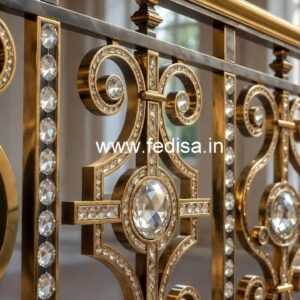 Elegant Stair Railings with Brass Crystal CR-5001