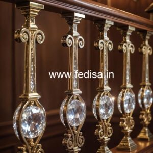 Luxury Crystal Brass Railings for Interiors CR-5002