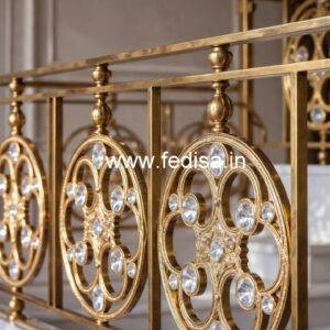 Elegant Brass Crystal Railings with Lighting CR-5008