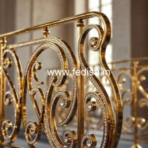 Designer Brass Crystal Railings for Staircases CR-5013