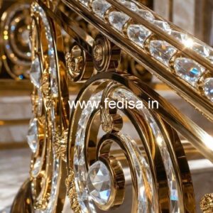 Elegant Brass Crystal Railings for Apartments CR-5021