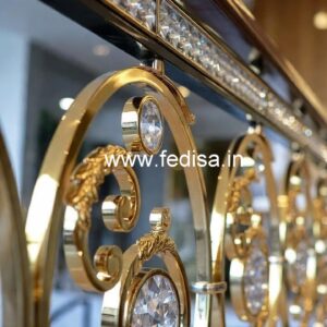 Elegant Brass Crystal Railings with Marble CR-5026