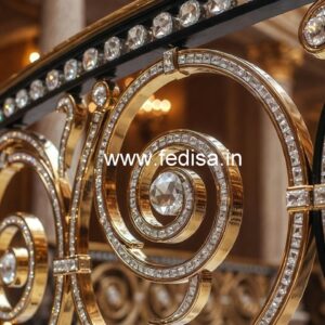 Designer Brass Crystal Railings for Home Projects CR-5048