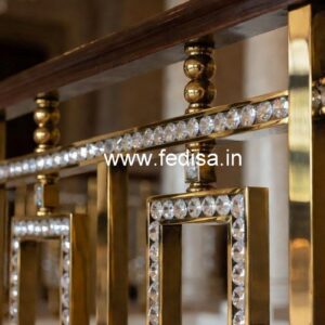Modern Brass Crystal Railing with LED Lights CR-5077