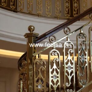 Elegant Staircase Brass Crystal Designs CR-5079