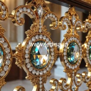 Elegant Brass Crystal Railings for Duplex CR-5098