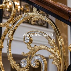 Stylish Brass Crystal Railings for Luxury Homes CR-5107