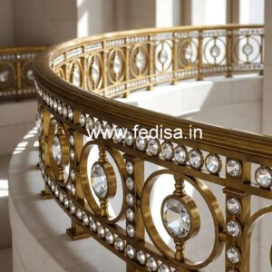 Designer Brass Crystal Railings for Modern Homes CR-5129