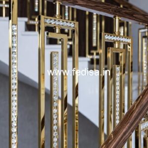 Elegant Brass Crystal Railings for Modern Interiors CR-5140