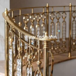 Top Brass Crystal Staircase Designs for Interiors CR-5142