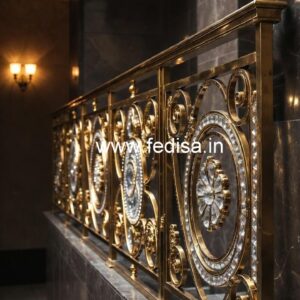 Elegant Brass Crystal Railings for Grand Staircases CR-5162