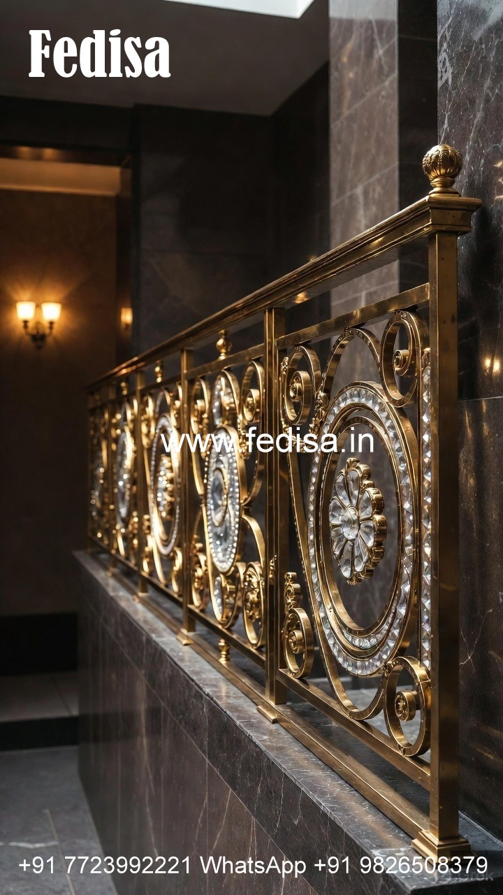Elegant Brass Crystal Railings for Grand Staircases CR-5162