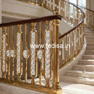 Elegant Brass Crystal Stair Railing Designs CR-5168