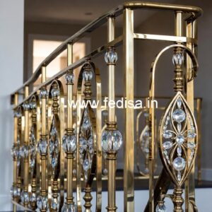Glass & Brass Crystal Railing Combo Designs CR-5194