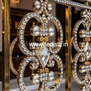 Elegant Staircase Brass Crystal Railings CR-5195