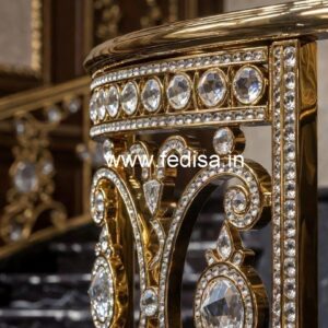 High-End Staircase Brass Crystal Designs CR-5198