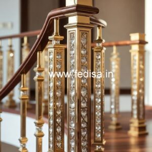 Stylish Brass Crystal Stair Railings CR-5202