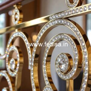 Elegant Crystal Embedded Brass Railings CR-5206