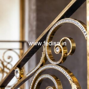 Luxury Interior Decor with Brass Crystal Railings CR-5210