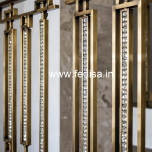 Modern Staircase Brass Crystal Designs CR-5211