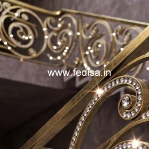 Custom Staircase Brass Crystal Railings CR-5220