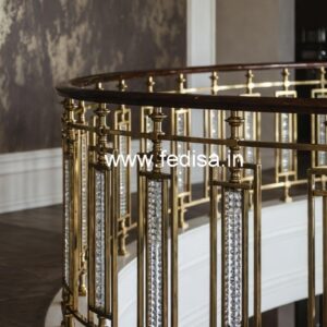 Luxury Staircase Railings with Crystal Brass CR-5235