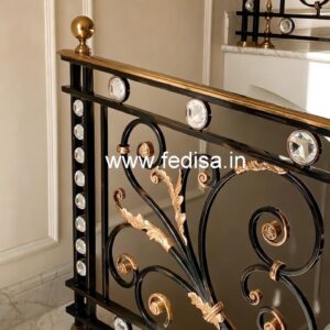 Modern Royal Stair Railings Brass Crystal CR-5266
