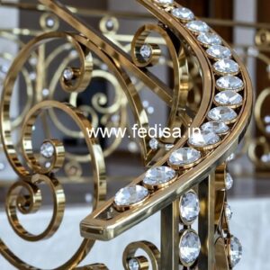 Premium Crystal Brass Stair Railings CR-5291