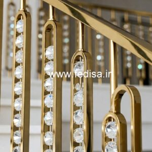 Stylish Brass Crystal Railings with Glass CR-5294