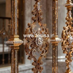 Elegant Brass Crystal Balcony Railings CR-5319