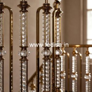 Designer Crystal Brass Railings for Homes CR-5324