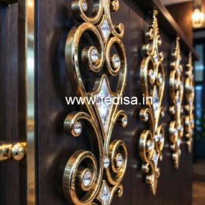 Elegant Brass Crystal Railings for Apartments CR-5325