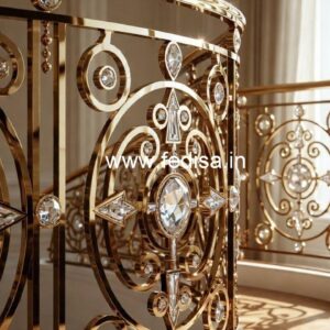 Luxury Crystal Brass Staircase Railings CR-5332