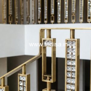 Elegant Brass Crystal Railings for Interiors CR-5344