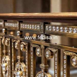 Stylish Brass Crystal Railings for Duplex Homes CR-5345
