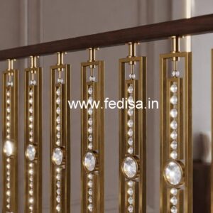 Elegant Brass Crystal Railings for Staircase Decor CR-5354