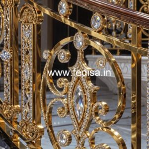 Elegant Brass Crystal Staircase Railing Designs CR-5365