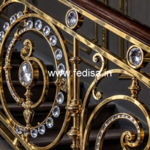 Decorative Brass Crystal Railing for Interiors CR-5370