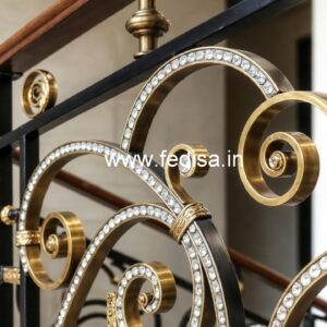 Golden Finish Brass Crystal Railings CR-5372