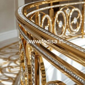 Designer Brass Crystal Railings with Glass CR-5378