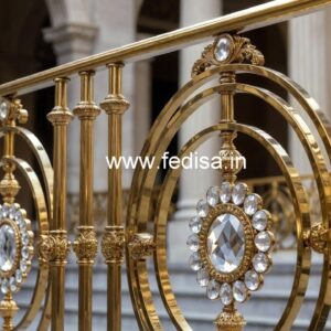 Premium Brass Crystal Railings for Apartments CR-5384